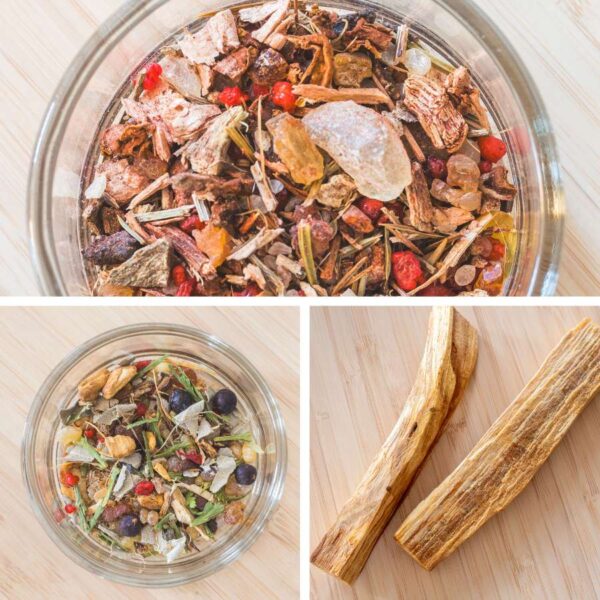 Räucherset Ritualräucherungen mit zwei Mischungen und Palo Santo