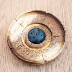 Räucherstäbchenteller Holz Lotus